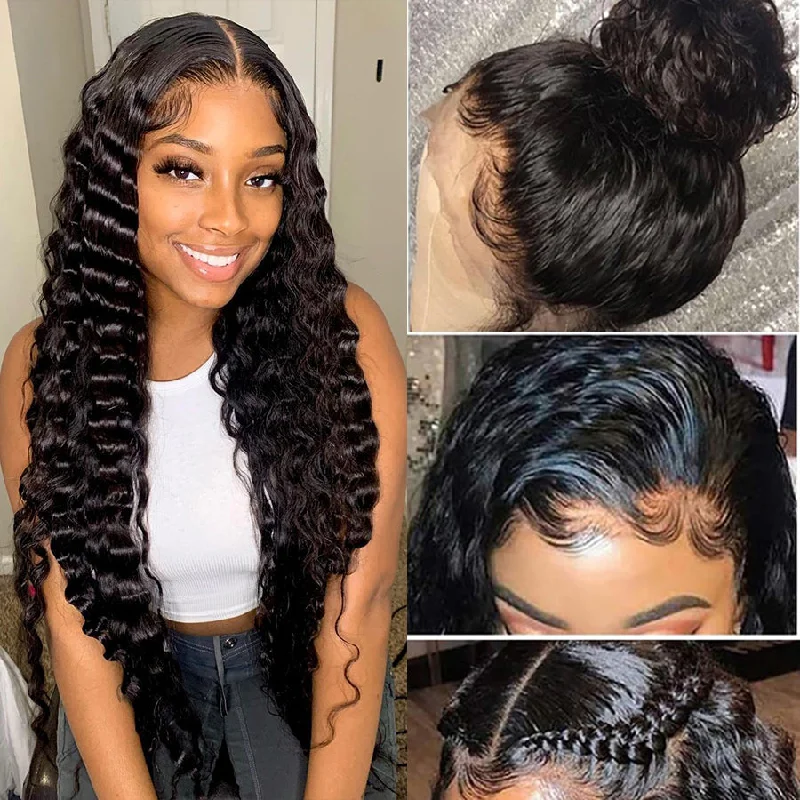 Loose Deep Wave  360 HD Transparent Lace Frontal Wigs Brazilian Vrvogue Hair