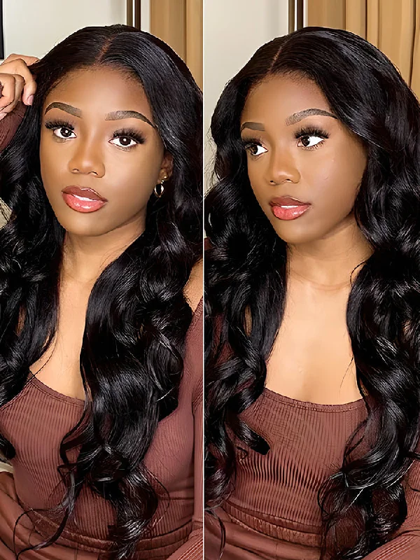 CurlyMe Loose Deep Wave Hair 5x5 Swiss Lace Closure Wigs Pre Plucked Natural Color