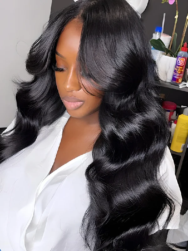 CurlyMe Loose Deep Wave Hair 5x5 Swiss Lace Closure Wigs Pre Plucked Natural Color