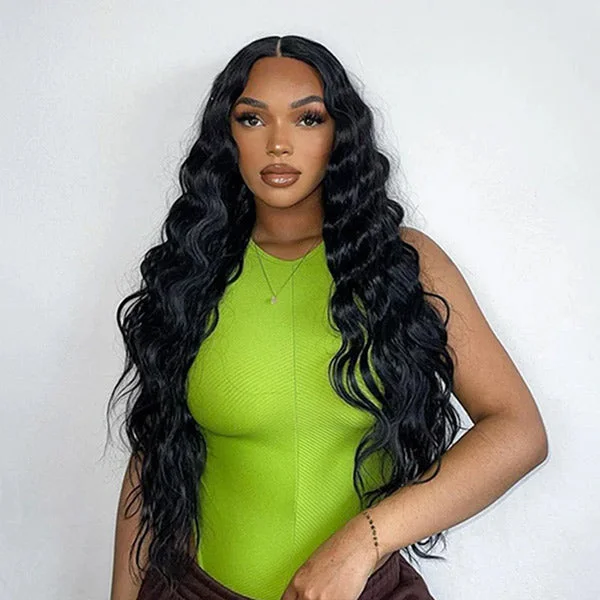 Mslynn Loose Deep Wave 4x4 Lace Closure Wig HD Transparent Wig For Glueless Human Hair Wig