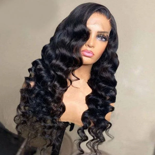 Mslynn Hair 13x4 HD Lace Front Wigs Loose Deep Wave Wig Glueless Human Hair Wigs