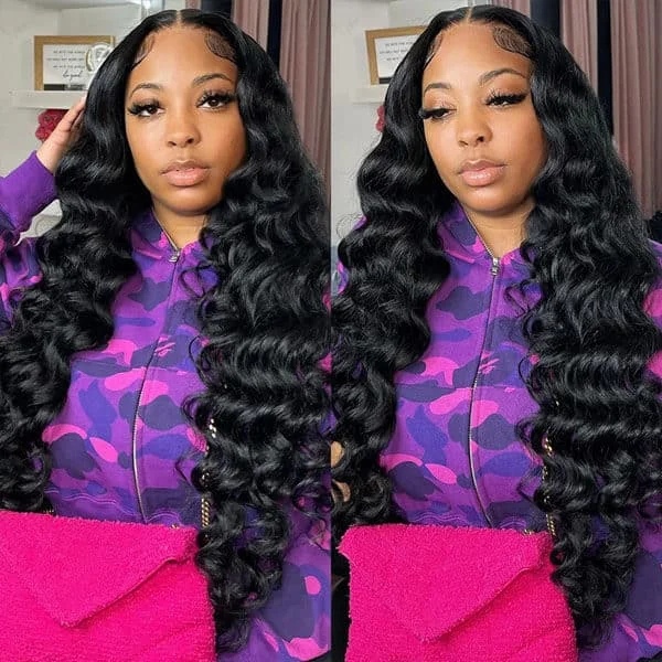 Mslynn Hair 13x4 HD Lace Front Wigs Loose Deep Wave Wig Glueless Human Hair Wigs