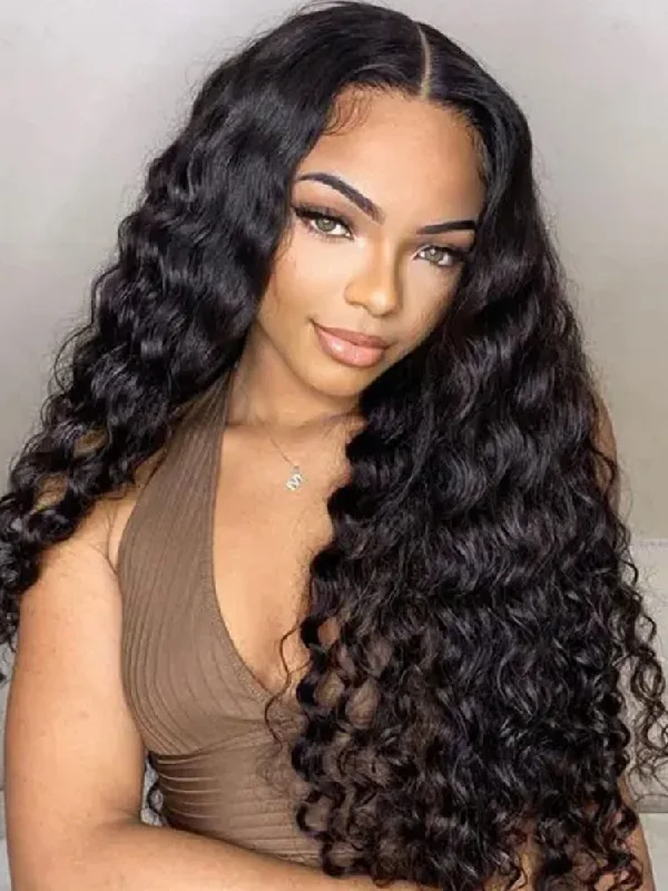 CurlyMe Pre-cut 9x6 Lace M-cap Wear Go Glueless Mini Knots Loose Deep Hair HD Lace Front Wig Pre-plucked