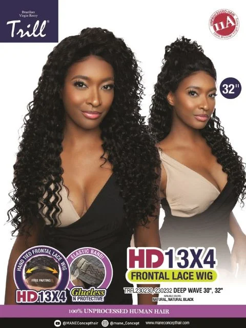 Mane Concept 100% Unprocessed Human Hair Trill 13x4 HD Lace Wig - DEEP WAVE 30"" 32""  (TRFL230230 & TRFL 230232)