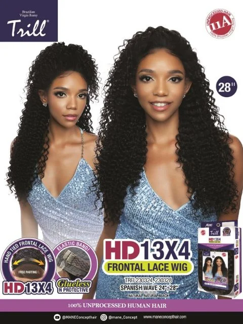 Mane Concept 100% Unprocessed Human Hair Trill 13x4 HD Lace Wig - SPANISH WAVE  24"" 28""  (TRFL230324 & TRFL 230328)