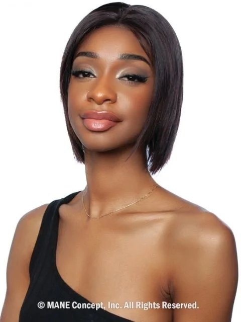 Mane Concept 100% Unprocessed Human Hair Trill 13x4 HD Glueless Lace Wig - TRE2107 STRAIGHT BOB 10""