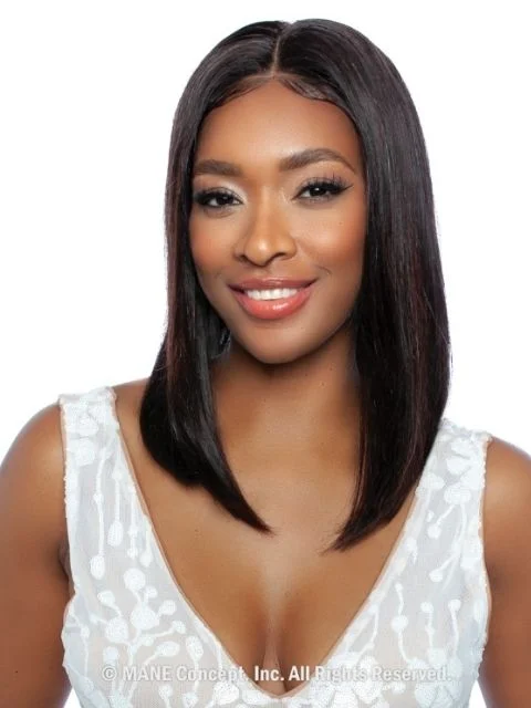 Mane Concept 100% Unprocessed Human Hair Trill 13x4 HD Glueless Lace Wig - TRE2111 STRAIGHT BOB 14""