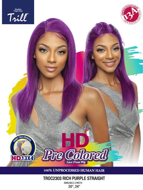 Mane Concept Trill 13A Human Hair HD Pre-Colored 13x4 Lace Front Wig - TROC2303 STRAIGHT