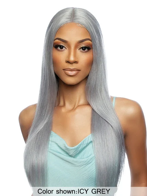 Mane Concept Trill 13A Human Hair HD Pre-Colored Lace Front Wig - TROC211 13A ICY GREY STRAIGHT