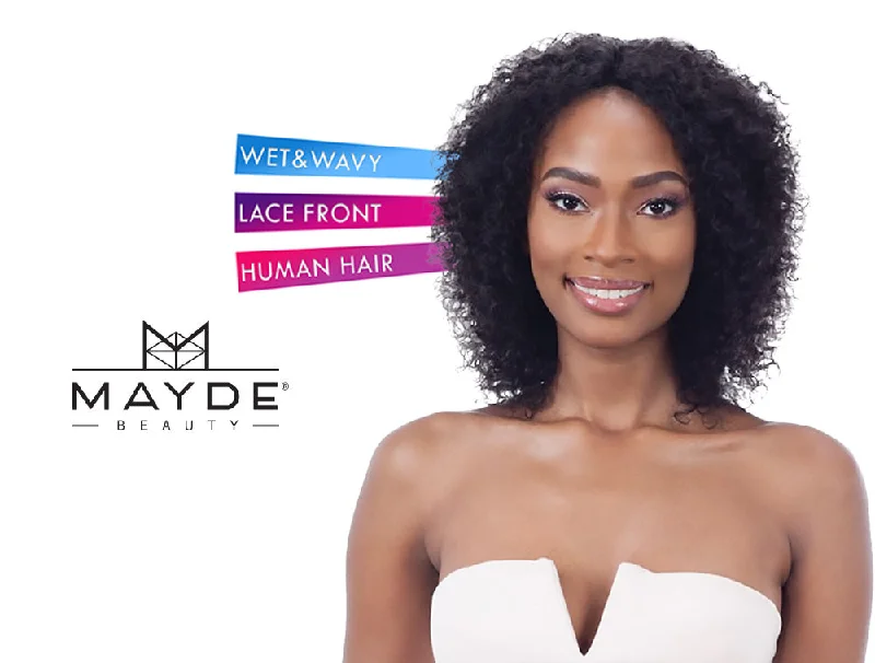 MAYDE BEAUTY 100% HUMAN HAIR WET & WAVY INVISIBLE LACE PART WIG BOHEMIAN CURL