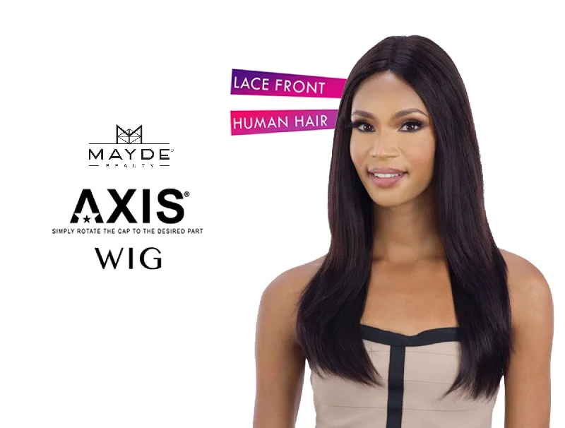 MAYDE BEAUTY AXIS 100% HUMAN HAIR LACE PART WIG LAYERED STRAIGHT