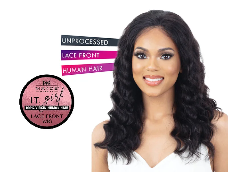 MAYDE BEAUTY IT GIRL 100% VIRGIN HUMAN HAIR LACE FRONT WIG SANIYA 20""