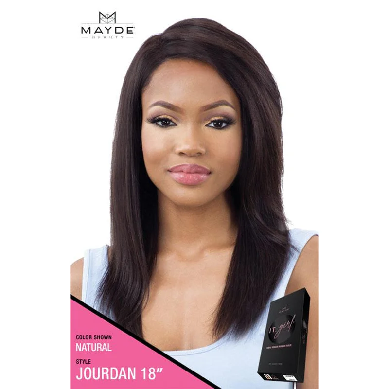 Mayde Beauty Jourdan IT Girl 100% Virgin Human Hair 18"" Lace Front Wig #NAT