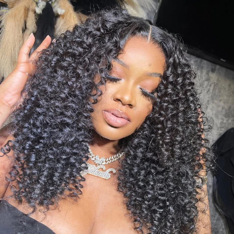 Micro Wand Curls Glueless Wig Human Hair 7x5 Pre Cut Lace Wig Pre Plucked 180% Density