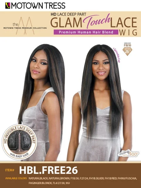 Motown Tress Premium Human Hair Blend Glam Touch Lace Wig - HBL.FREE26