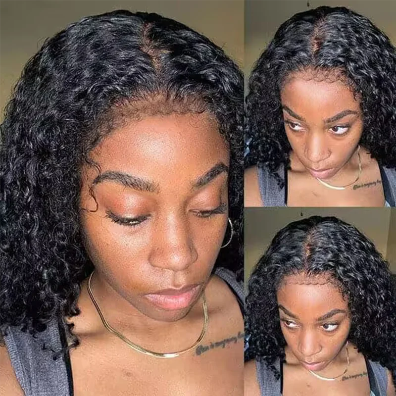 Natural 4C Edges Curly Wigs Glueless HD Lace Wigs Human Hair