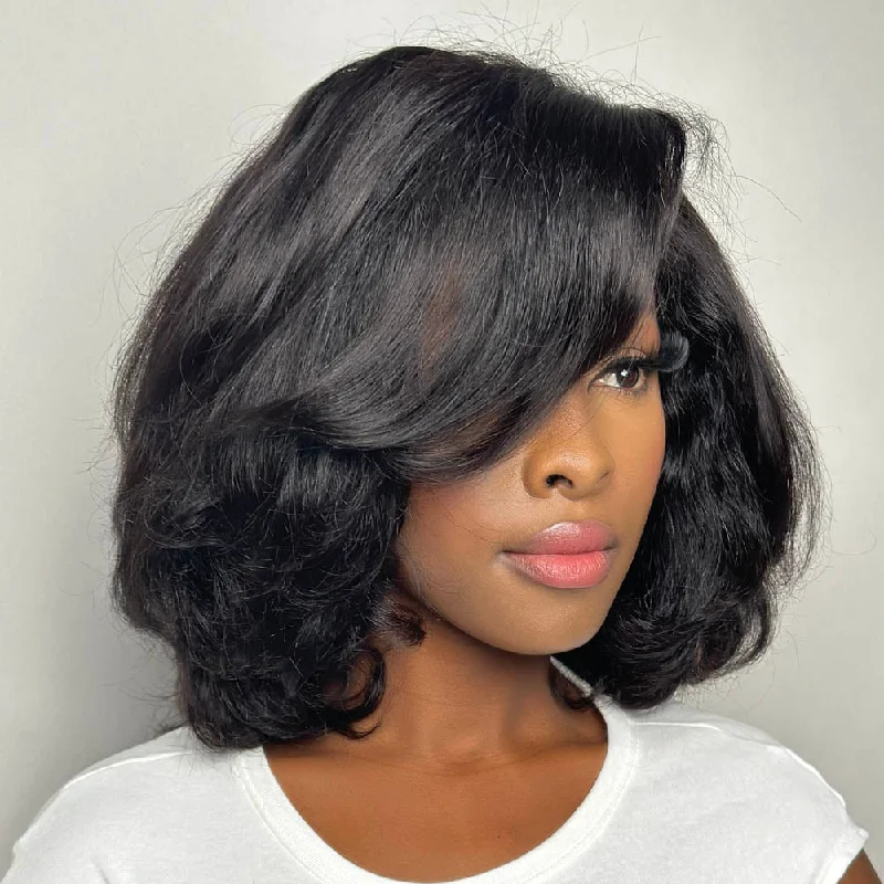 Natural Deep Side Part Bob 13x4 Lace Front Wig