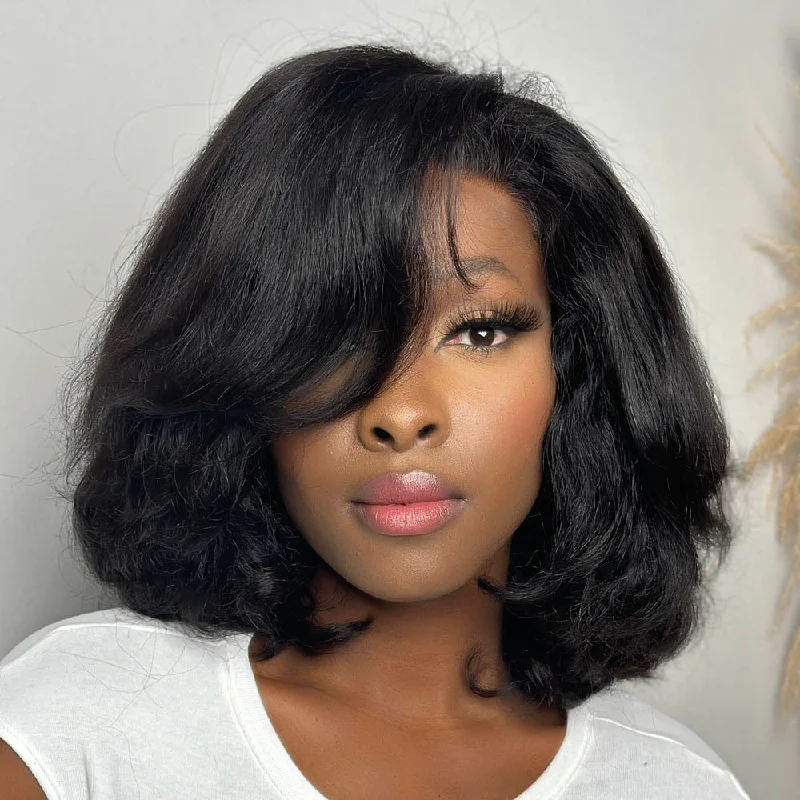 Natural Deep Side Part Bob 13x4 Lace Front Wig