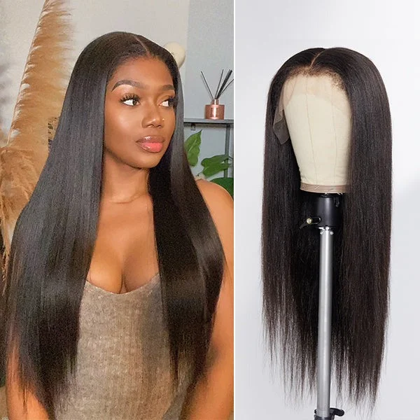 Natural Yaki HD Lace Frontal Ventilated Kinky Edges Wig