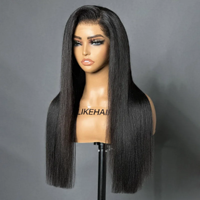 Natural Yaki HD Lace Frontal Ventilated Kinky Edges Wig