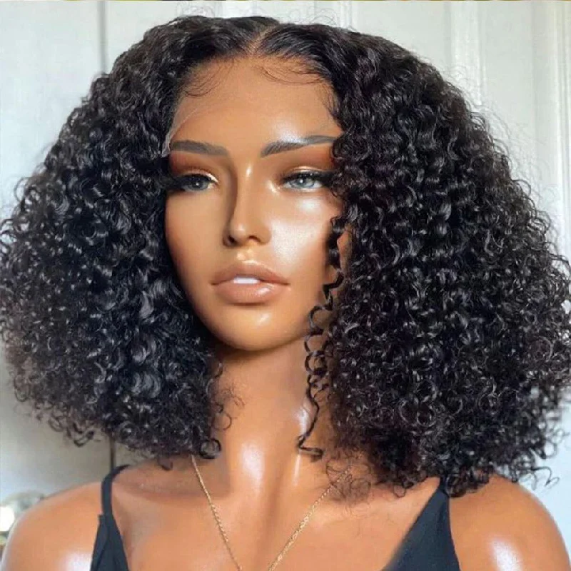 Middle Part Neck Length Glueless Deep Curly 5x5 HD Lace Closure Wigs