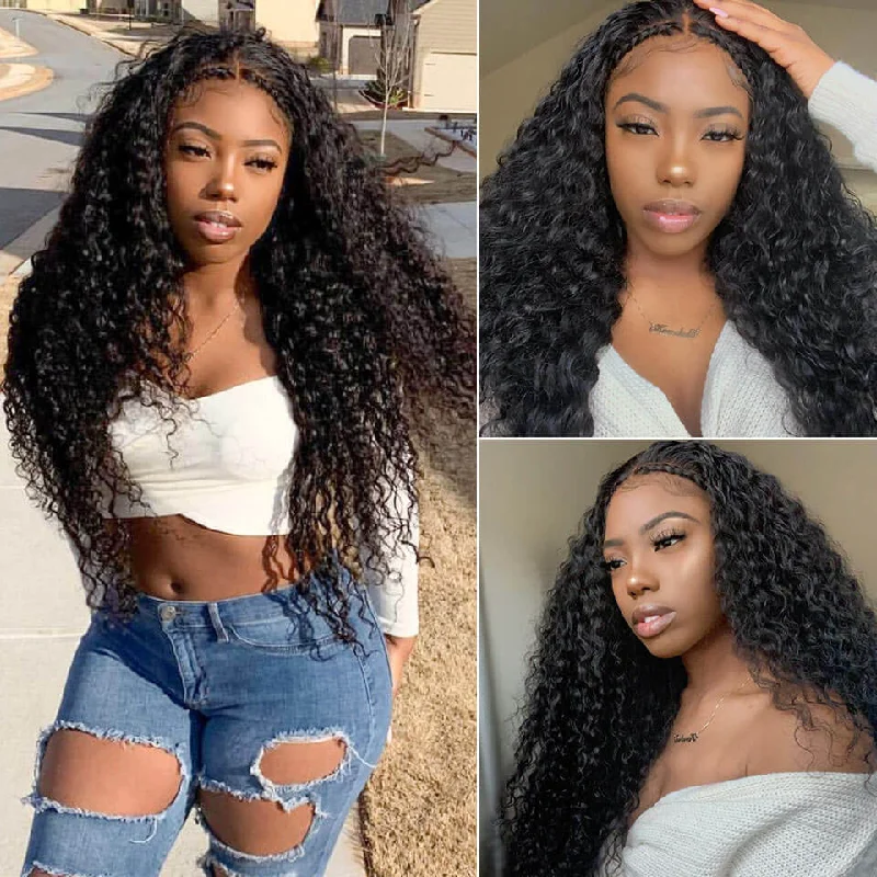 No Code Need: Glueless 13x4/6x4.5 Deep Wave Wear & Go Pre Cut HD Transaparent Lace 100% Virgin Human Hair Wigs-Geeta Hair