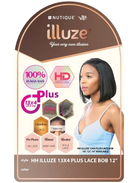 Nutique Illuze 100% Human Hair 13x4 PLUS LACE BOB 12"" HD Lace Front Wig