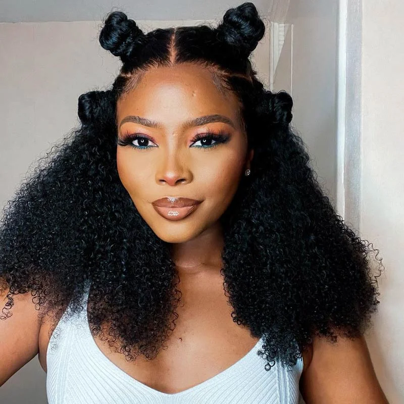 Olivia | 13X4 Kinky Curly Pre Plucked Invisible Swiss Lace Frontal Wig