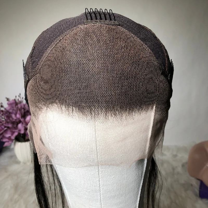 Ombre Brown Curl Style Transparent Lace Frontal Human Hair Wig