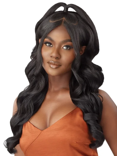 Outre 100% Human Hair Blend 5""x5"" Glueless Lace Closure Wig - HHB-BODY CURL 24""