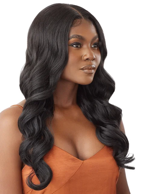 Outre 100% Human Hair Blend 5""x5"" Glueless Lace Closure Wig - HHB-BODY CURL 24""