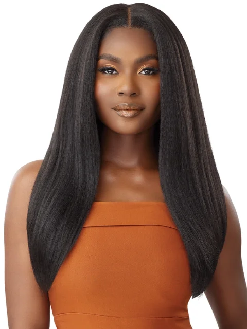 Outre 100% Human Hair Blend 5""x5"" Glueless Lace Closure Wig - HHB-KINKY STRAIGHT 24""