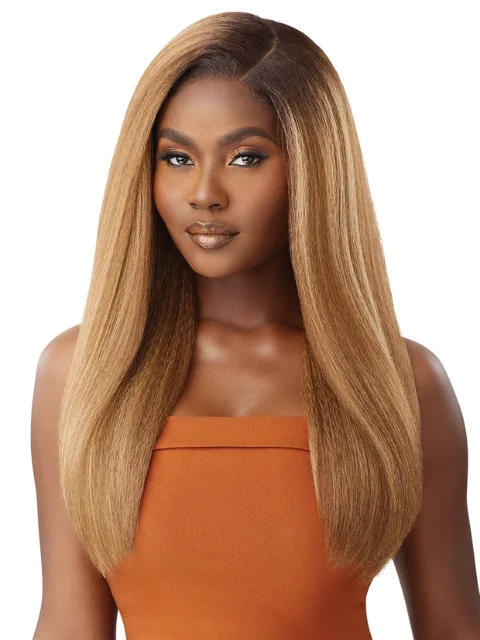 Outre 100% Human Hair Blend 5""x5"" Glueless Lace Closure Wig - HHB-KINKY STRAIGHT 24""