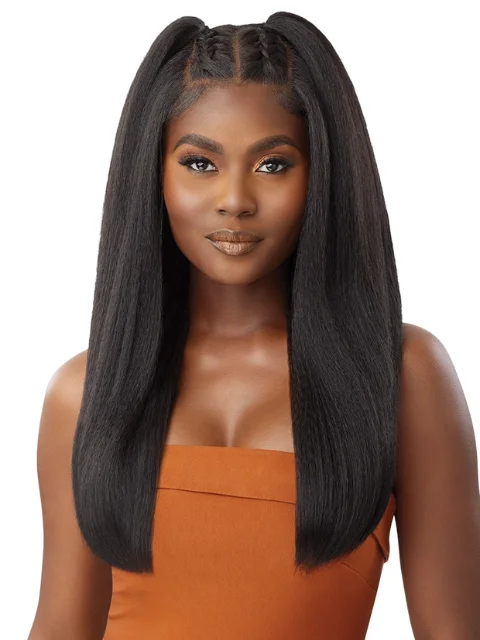 Outre 100% Human Hair Blend 5""x5"" Glueless Lace Closure Wig - HHB-KINKY STRAIGHT 24""