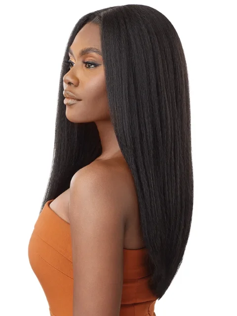 Outre 100% Human Hair Blend 5""x5"" Glueless Lace Closure Wig - HHB-KINKY STRAIGHT 24""