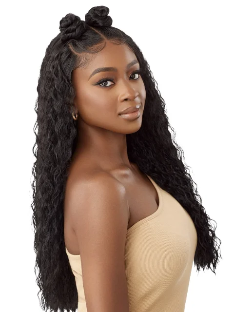 Outre 100% Human Hair Blend 5""x5"" Glueless Lace Closure Wig - HHB-PERUVIAN WATER WAVE 24""