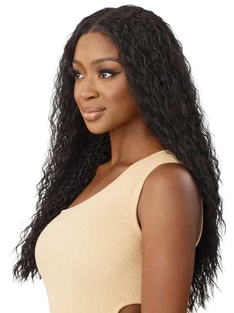 Outre 100% Human Hair Blend 5""x5"" Glueless Lace Closure Wig - HHB-PERUVIAN WATER WAVE 24""