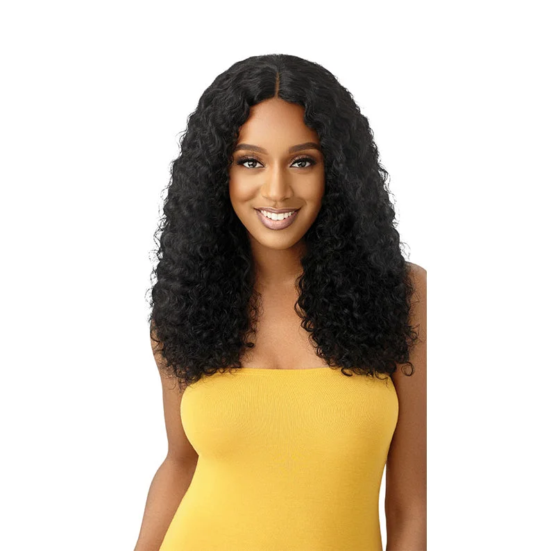 OUTRE 100% Unprocessed Human Hair Lace Part Wet & Wavy Wig Natural Deep 22""