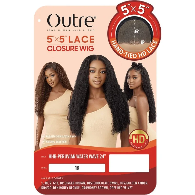 Outre 5x5 Lace Closure Wig - HHB-Peruvian Water Wave 24""