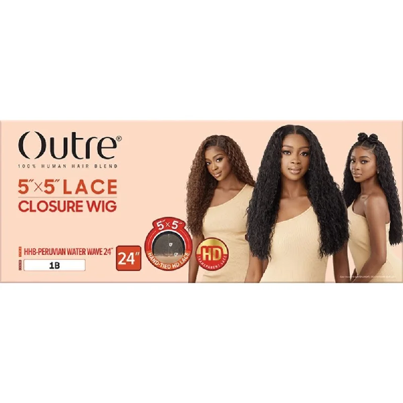 Outre 5x5 Lace Closure Wig - HHB-Peruvian Water Wave 24""