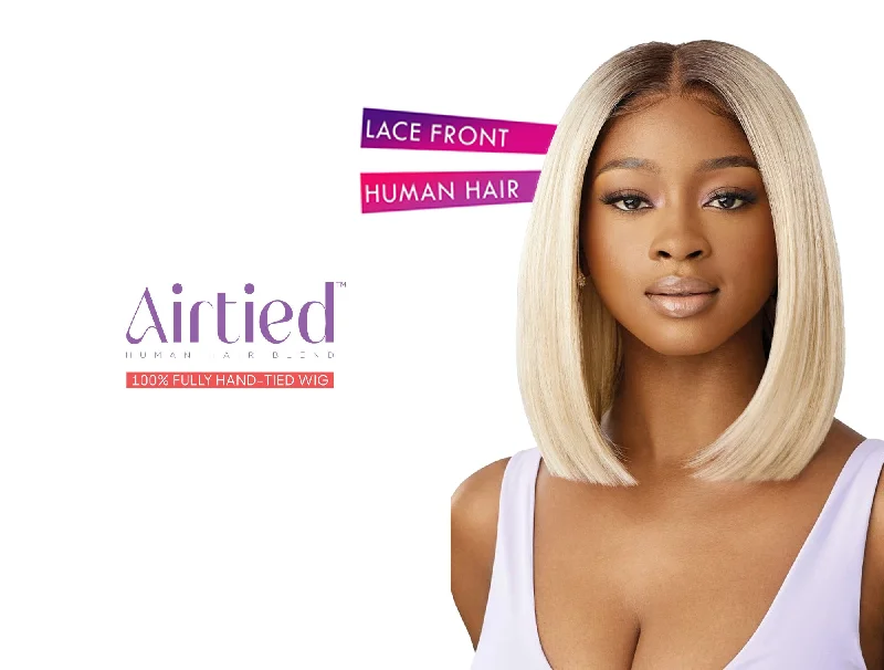 OUTRE AIRTIED HUMAN HAIR BLEND 100% FULLY HAND TIED WIG - HHB- NATURAL YAKI 12""