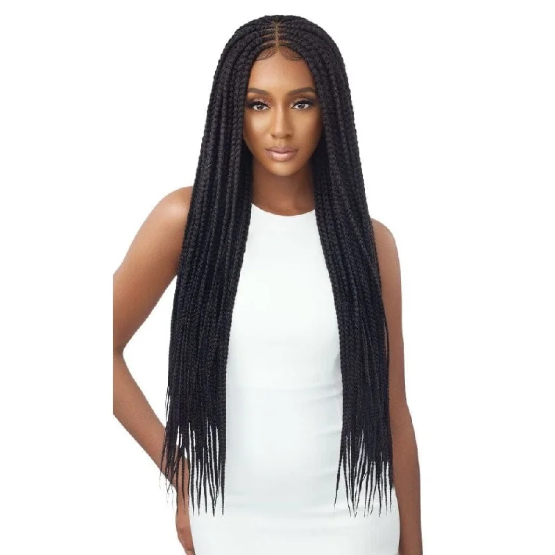 Outre Braided Lace Front Wig - Middle Part Feed-In Box Braids 36""