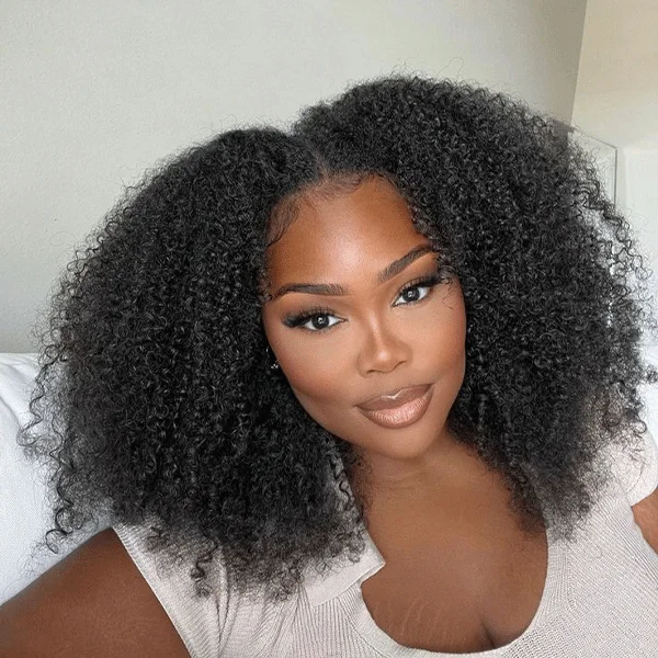 Reshine Afro Curly Hair Pre-Bleached Knots 13x4 13x6 Lace Front Human Hair Wigs