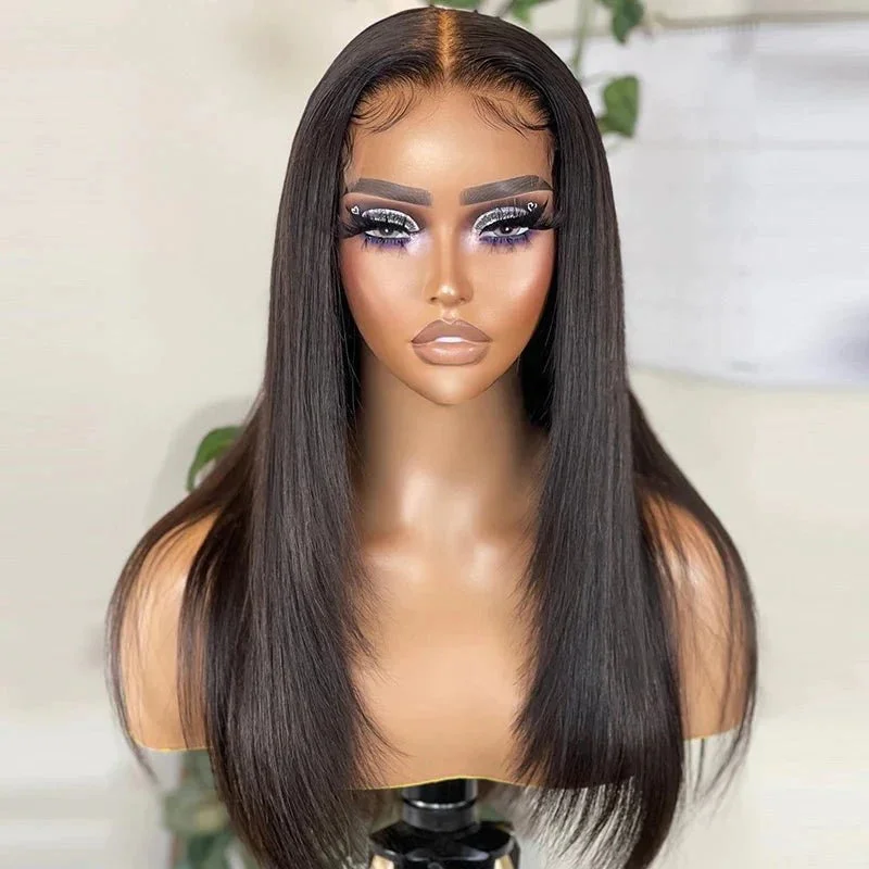 Pre Bleached Knots Glueless Wig Layered Cut 13x4 HD Lace Front Wig Human Hair for Women Pre Plucked Natural Hairline