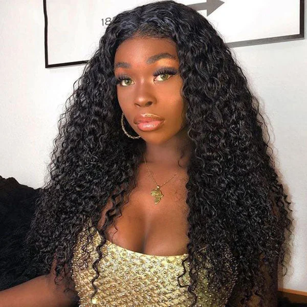 Pre-Bleached Knots Water Wave Hair HD Lace Closure Wigs For Black Women