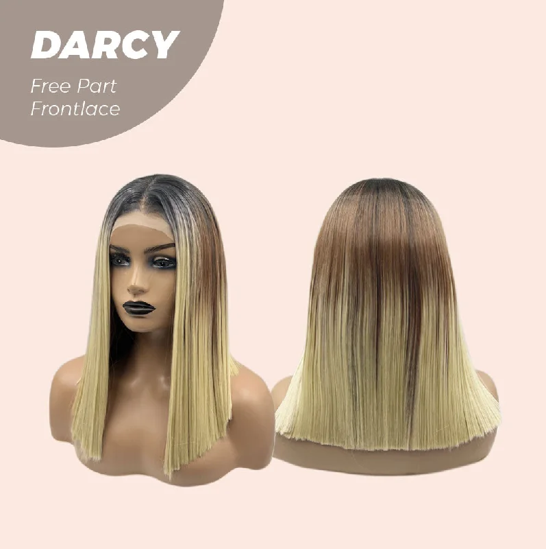 JBEXTENSION 15 Inches Blonde Straight Lace Front Wig.Pre Plucked 13*4 HD Transparent Lace Frontal Handmade Futura Fiber Swiss Lace Synthetic Fiber No Cut Lace Glueless Wig DARCY