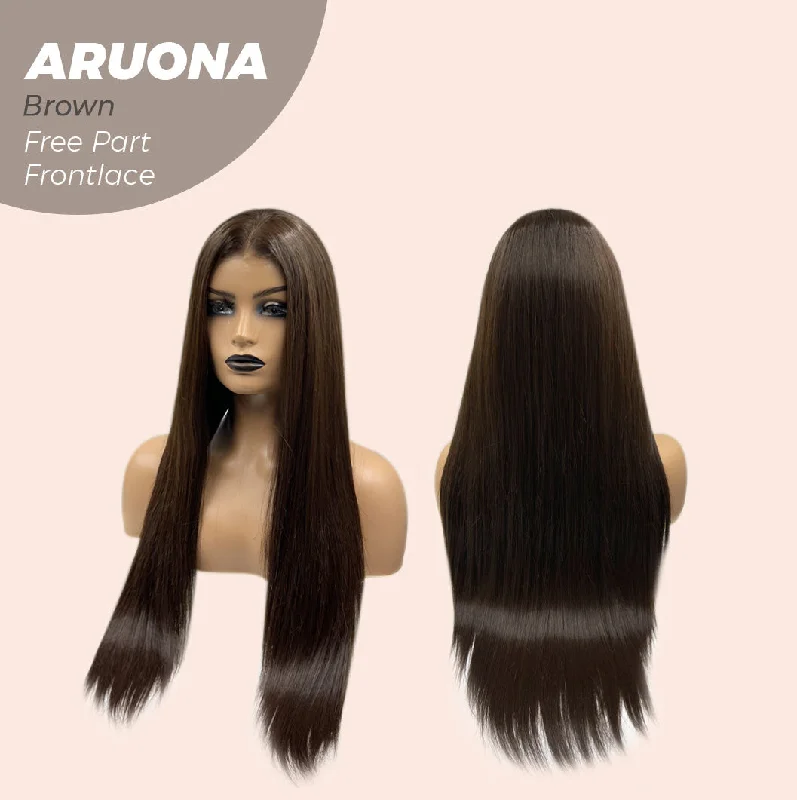 [PRE-ORDER] JBEXTENSION 28 Inches Brown Straight 13X3.5 Free Part Pre-Cut Frontlace Glueless Wig ARUONA BROWN