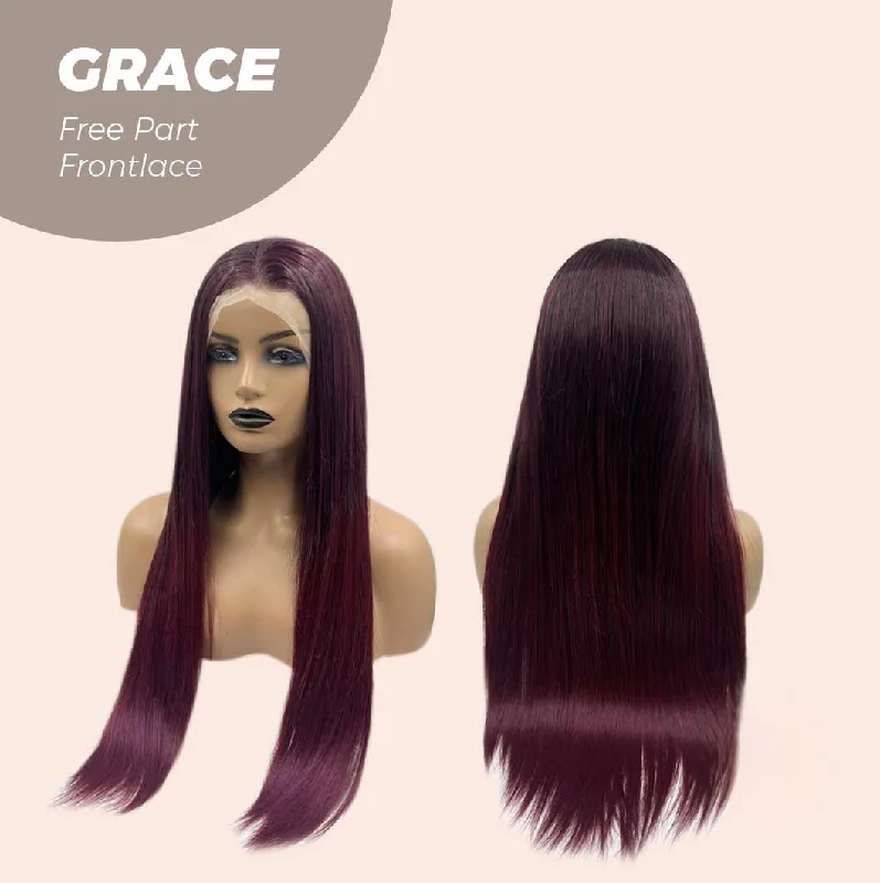 JBEXTENSION 30 Inches Dark Red Extra Long Straight Lace Front Wig.Pre Plucked 6*14 HD Transparent Lace Frontal Glueless Wig GRACE