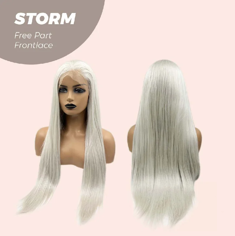 JBEXTENSION 30 Inches White Extra Long Straight Lace Front Wig.Pre Plucked 6*14 HD Transparent Lace Frontal Glueless Wig STORM