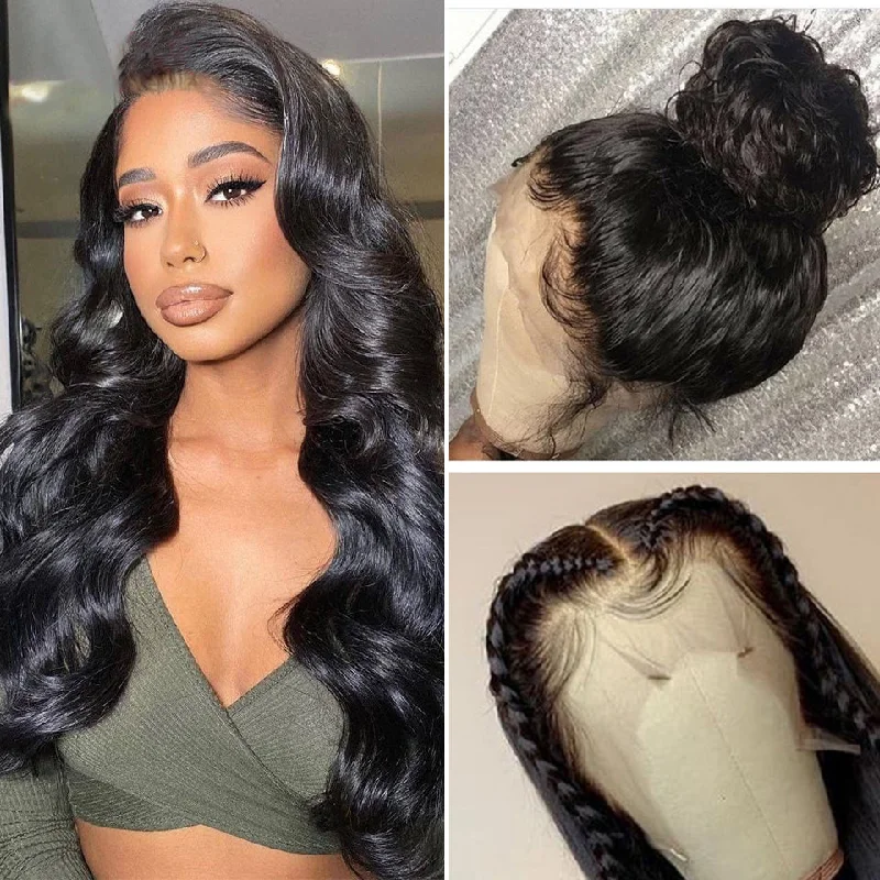 Pre Plucked 360 HD Transparent Lace Frontal Wigs with Baby Hair Brazilian Body Wave Vrvogue Hair